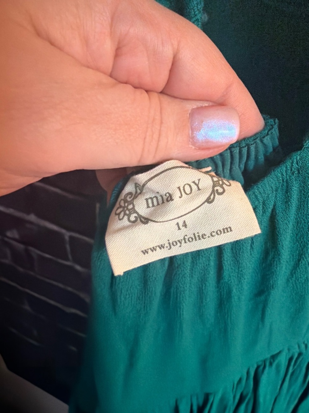 Mia Joy Catrin Tiered Lace Halter Maxi Dress in Teal (Girls 14) - Picture 4 of 4